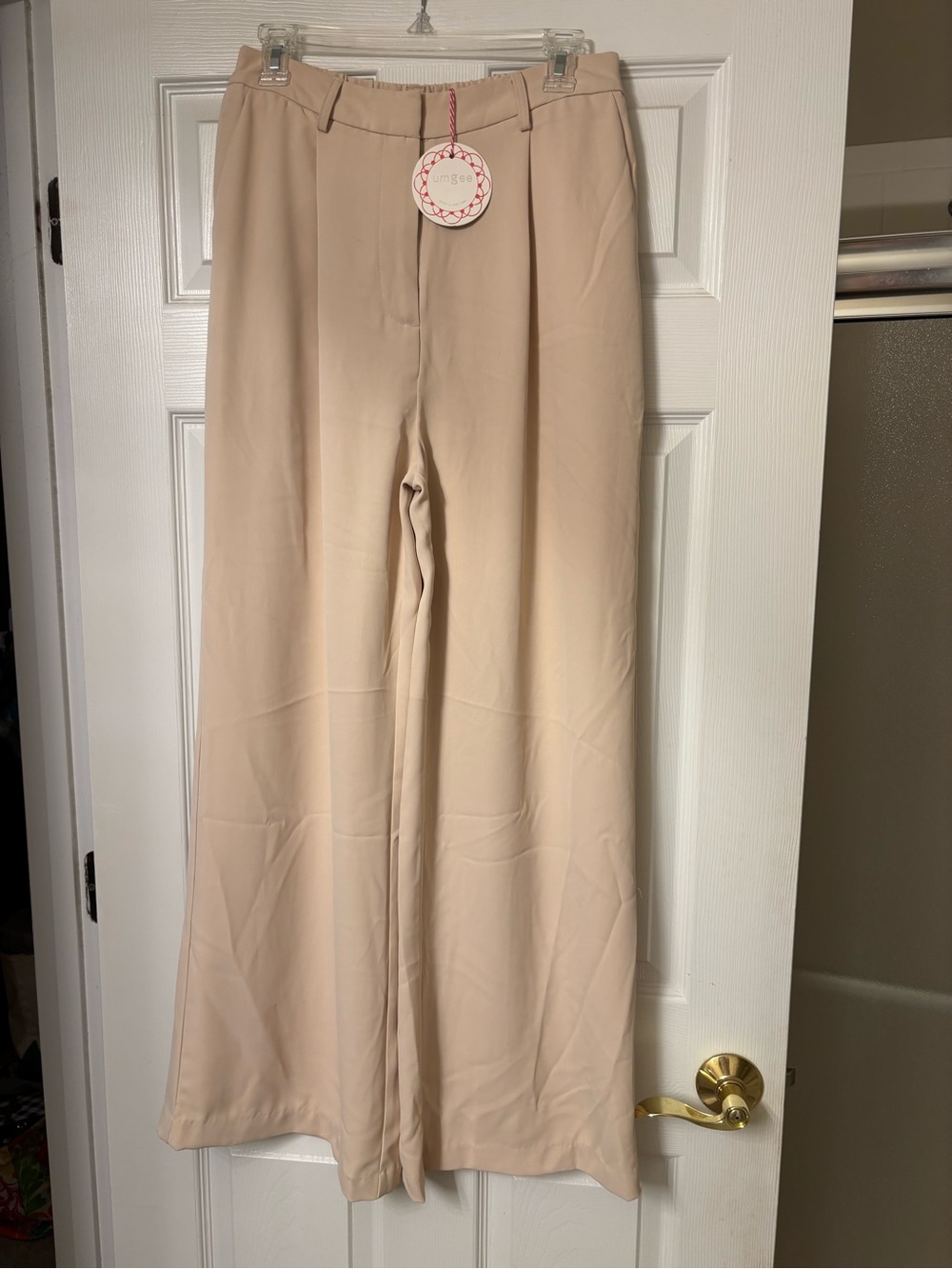 New w/tag Umgee beige Wide-Leg Dress Pants. Sz L.